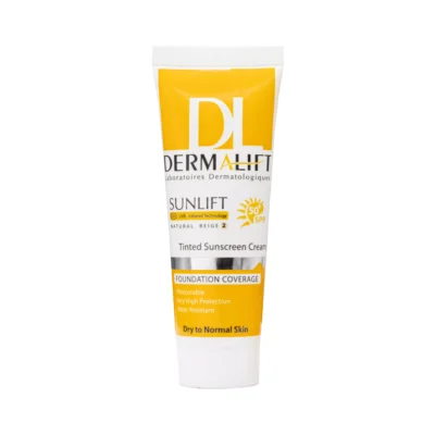 ضد آفتاب رنگی بژ طبیعی پوست معمولی و خشک Spf50 درمالیفت
