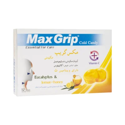 آبنبات مکیدنی با طعم لیمو عسل 12 عددی مکس گریپ