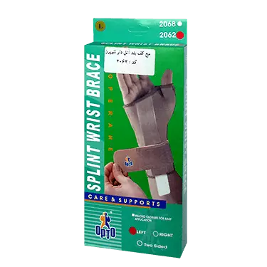 برس دست چپ آتل دار نئوپرن (مچ کف بند) کد 2062 سایز L اپتو OPTO