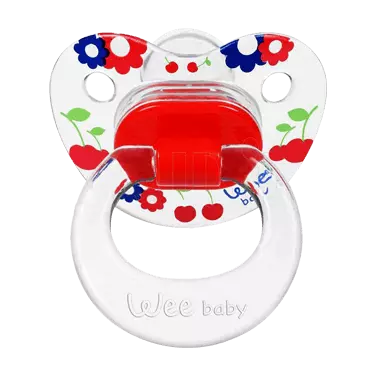 پستانک ارتودنسی تمام چاپ شفاف وکیوم سایز 3 (کد 838) وی بیبی Wee baby