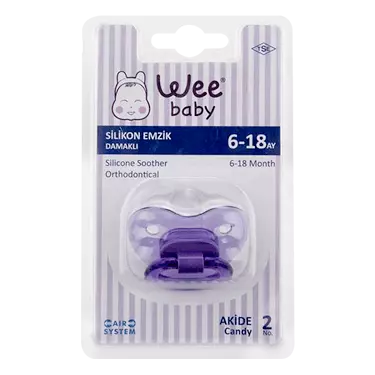 پستانک ارتودنسی شفاف وکیوم سایز 2 (کد 112) وی بیبی Wee baby