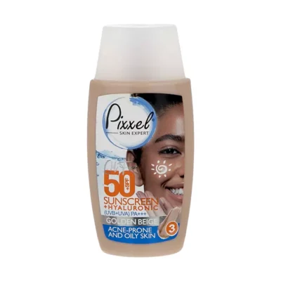 کرم ضد آفتاب SPF50 پوست چرب رنگ بژ طلایی پیکسل