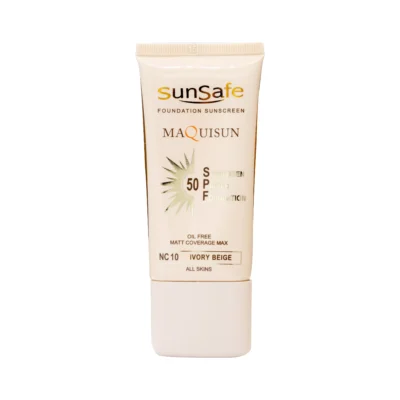 کرم ضد آفتاب SPF50 کرم پودری و پرایمری NC10 بژ عاجی 40 میلی لیتر سان سیف
