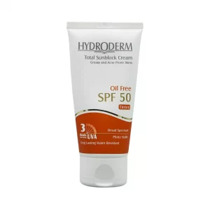 کرم ضد آفتاب SPF50 فاقد چربی رنگی بژ متوسط هیدرودرم